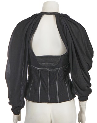 Lot 382 - An Alexander McQueen black crêpe georgette bustier, 'Scanners' collection, Autumn-Winter 2003-04