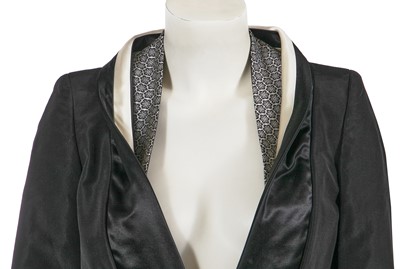 Lot 378 - An Alexander McQueen black silk faille jacket, commercial collection 2006