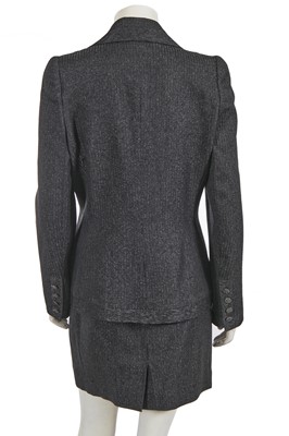 Lot 556 - A Givenchy by Alexander McQueen grey wool and lurex suit, Autumn-Winter 1998-99