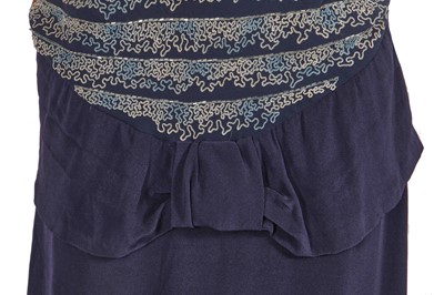 Lot 227 - A Chloé by Karl Lagerfeld embroidered blue chiffon and satin-backed crêpe dress, circa 1982