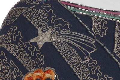 Lot 227 - A Chloé by Karl Lagerfeld embroidered blue chiffon and satin-backed crêpe dress, circa 1982