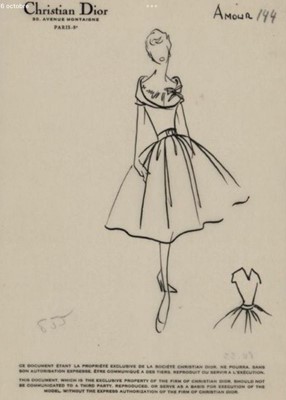 Lot 430 - A Christian Dior haute couture black faille 'Amour' cocktail dress, 'A-line', Spring-Summer 1955
