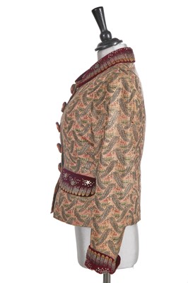 Lot 445 - A fine Elsa Schiaparelli haute couture brocaded silk evening jacket, Spring-Summer 1939