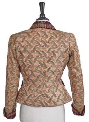 Lot 445 - A fine Elsa Schiaparelli haute couture brocaded silk evening jacket, Spring-Summer 1939