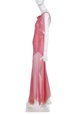 Lot 104 - A Christian Dior by John Galliano bias-cut pink and gold changeant chiffon evening dress, 2000s
