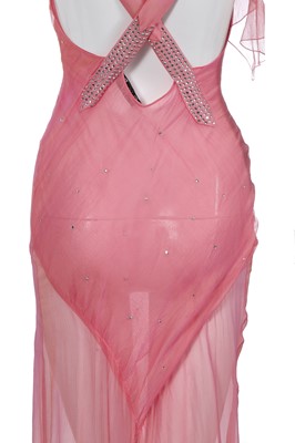 Lot 104 - A Christian Dior by John Galliano bias-cut pink and gold changeant chiffon evening dress, 2000s