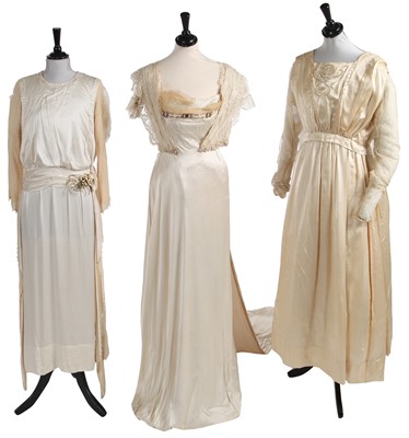Lot 773 - Six damaged bridal gowns 1910-18