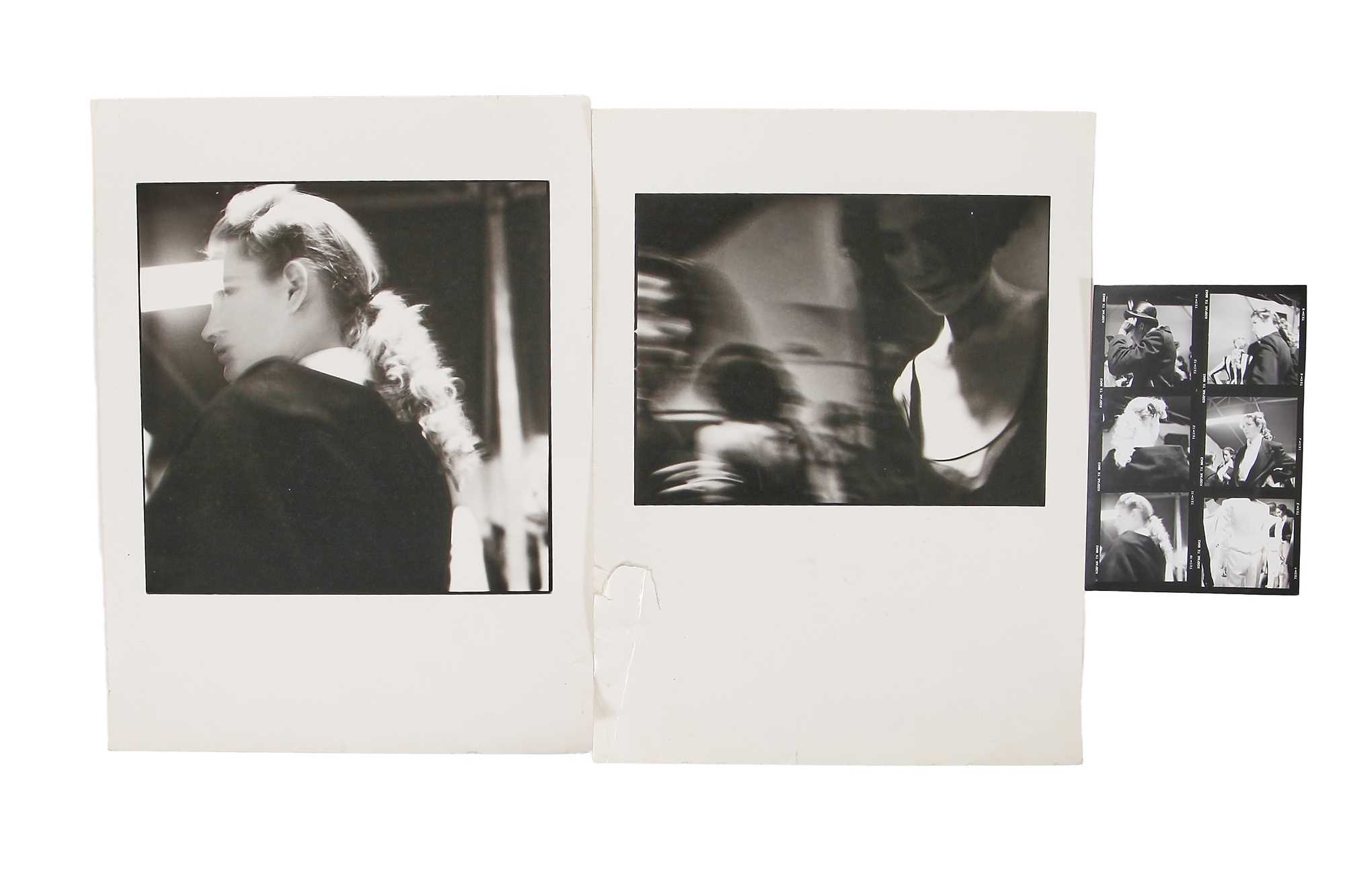 Lot 487 - Two backstage photographs and a contact sheet by Milagros de Torre for John Galliano's 'Fencing' collection, Autumn-Winter 1990-91