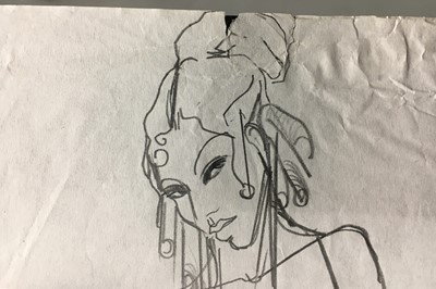 Lot 196 - A Julie Verhoeven for John Galliano original sketch, 'Josephine Bonaparte Meets Lolita' collection, Spring-Summer 1992