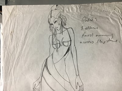 Lot 196 - A Julie Verhoeven for John Galliano original sketch, 'Josephine Bonaparte Meets Lolita' collection, Spring-Summer 1992