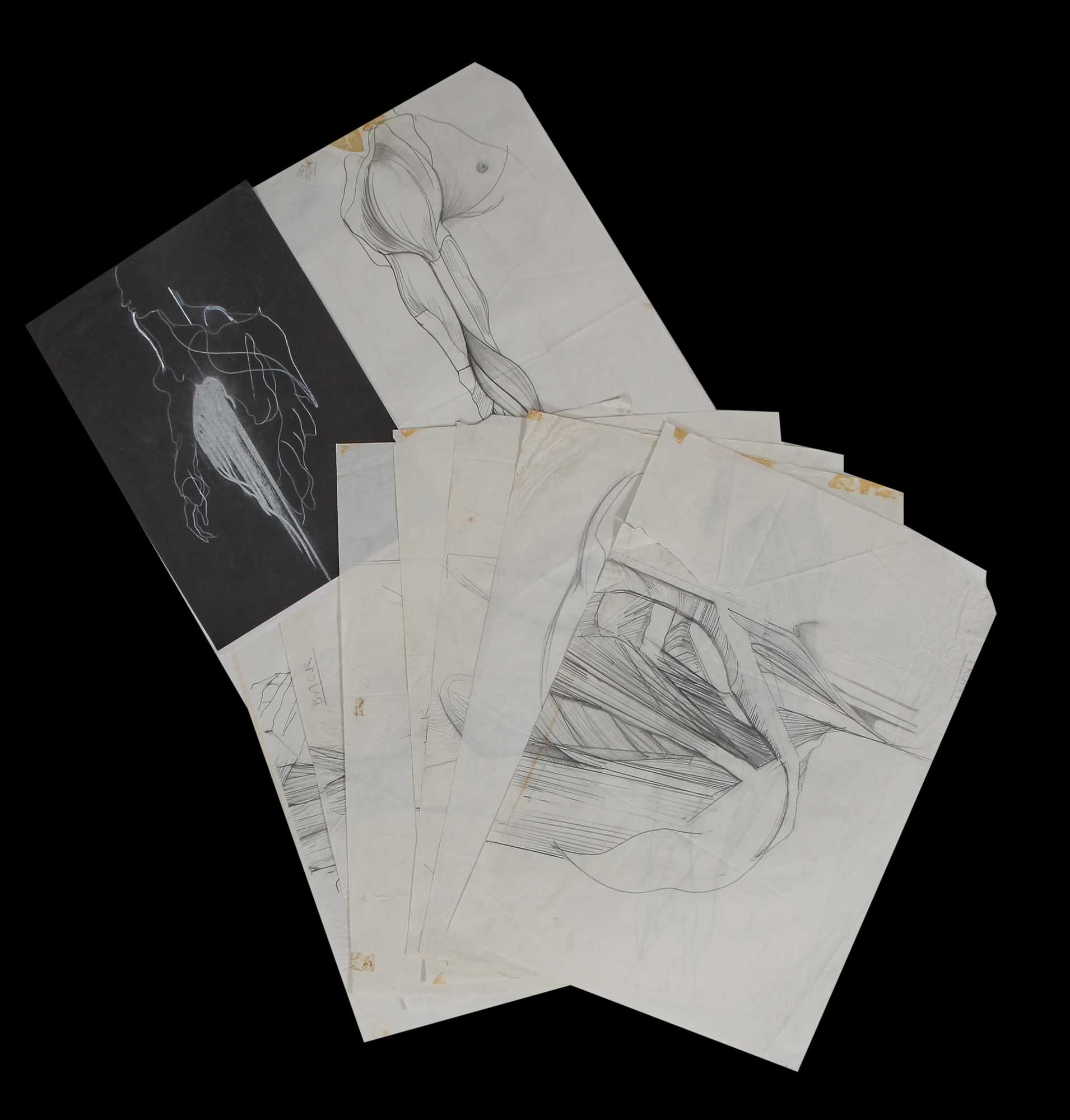 Lot 199 - Julie Verhoeven for John Galliano anatomical drawings and fashion illustrations for A/W 1990-91 and S/S 1991