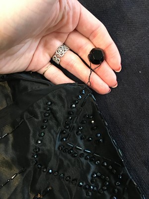 Lot 459 - A Jeanne Lanvin beaded black silk evening dress, Summer 1921