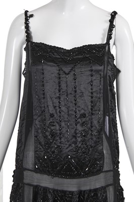 Lot 459 - A Jeanne Lanvin beaded black silk evening dress, Summer 1921