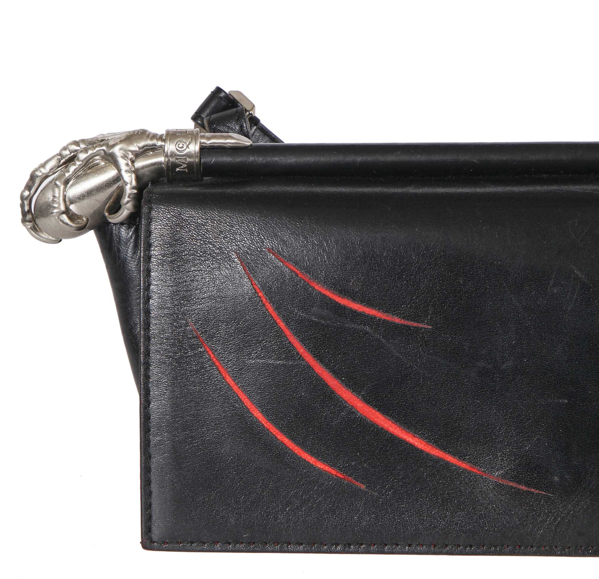 Lot 245 - An Alexander McQueen black leather shoulder bag, circa 2010