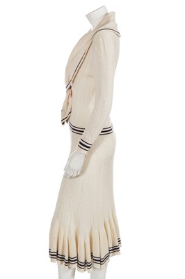 Lot 317 - An Alexander McQueen by Sarah Burton knitted 'Sailor' dress, identical to one worn by the Princess of Wales, 2011