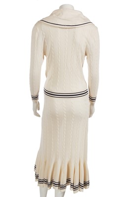Lot 317 - An Alexander McQueen by Sarah Burton knitted 'Sailor' dress, identical to one worn by the Princess of Wales, 2011