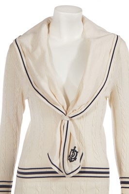 Lot 317 - An Alexander McQueen by Sarah Burton knitted 'Sailor' dress, identical to one worn by the Princess of Wales, 2011