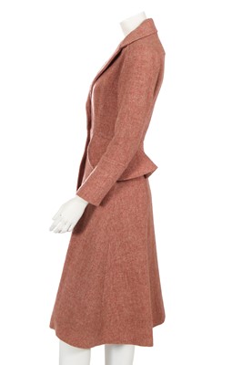 Lot 653 - An Ossie Clark pink Harris Tweed wool coat, early 1970s