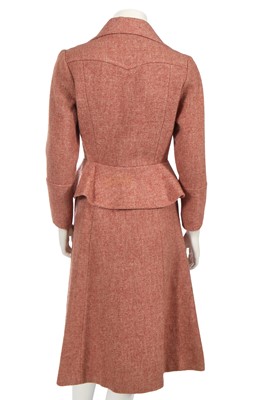 Lot 653 - An Ossie Clark pink Harris Tweed wool coat, early 1970s