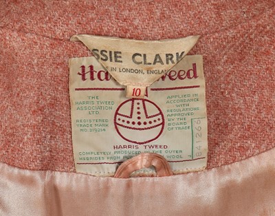 Lot 653 - An Ossie Clark pink Harris Tweed wool coat, early 1970s