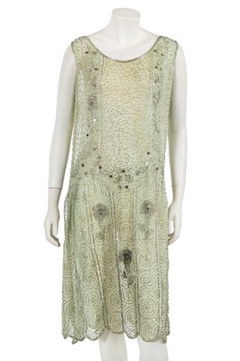 Lot 756 - An embellished green flapper dress, circa 1928