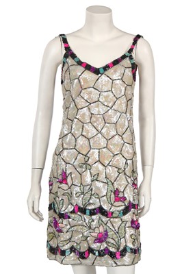 Lot 705 - A Louis Féraud sequined mini dress, late 1960s