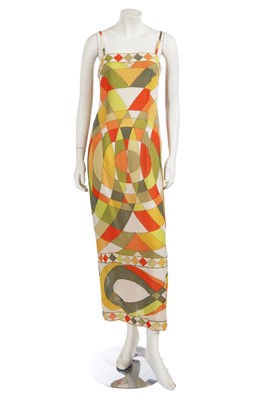 Lot 708 - An Emilio Pucci printed silk maxi dress, late 1960s