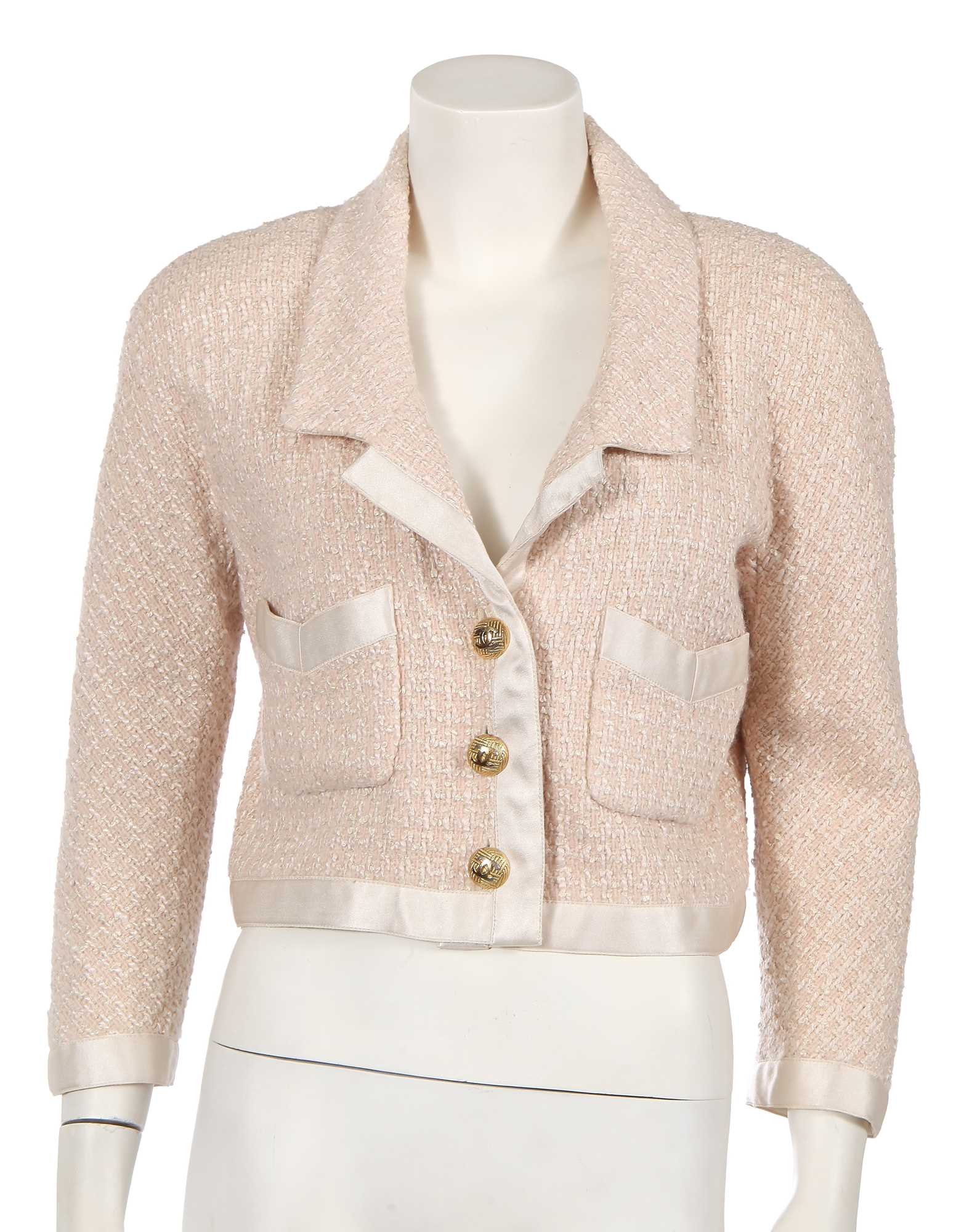 Lot 235 - A Chanel by Karl Lagerfeld cream bouclé jacket, Spring-Summer 1990