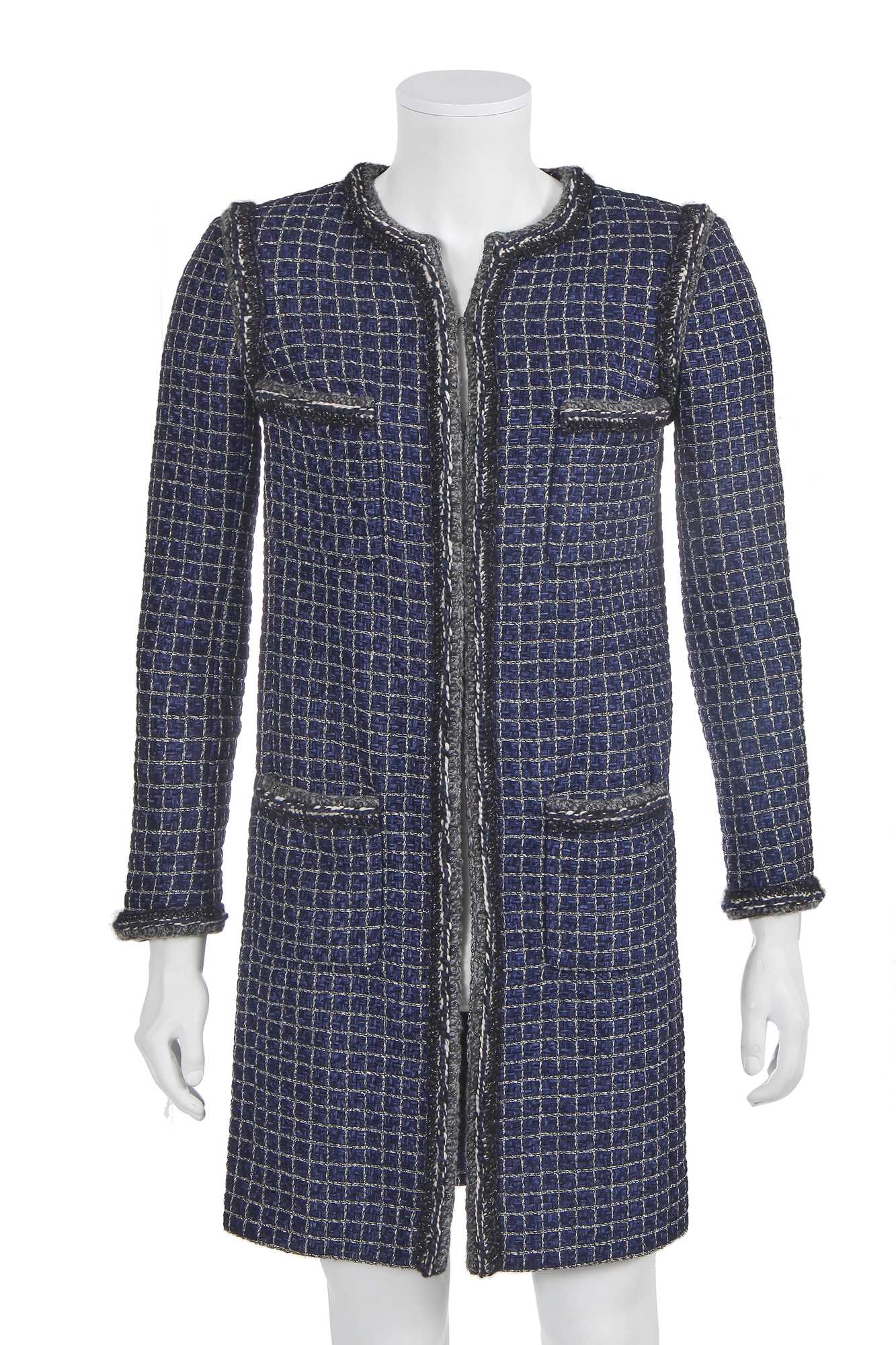 Lot 1 - A fine Chanel by Karl Lagerfeld fantasy tweed checked coat, 'Paris Cosmopolite' collection, Metiers d'Art, Pre-Fall 2017