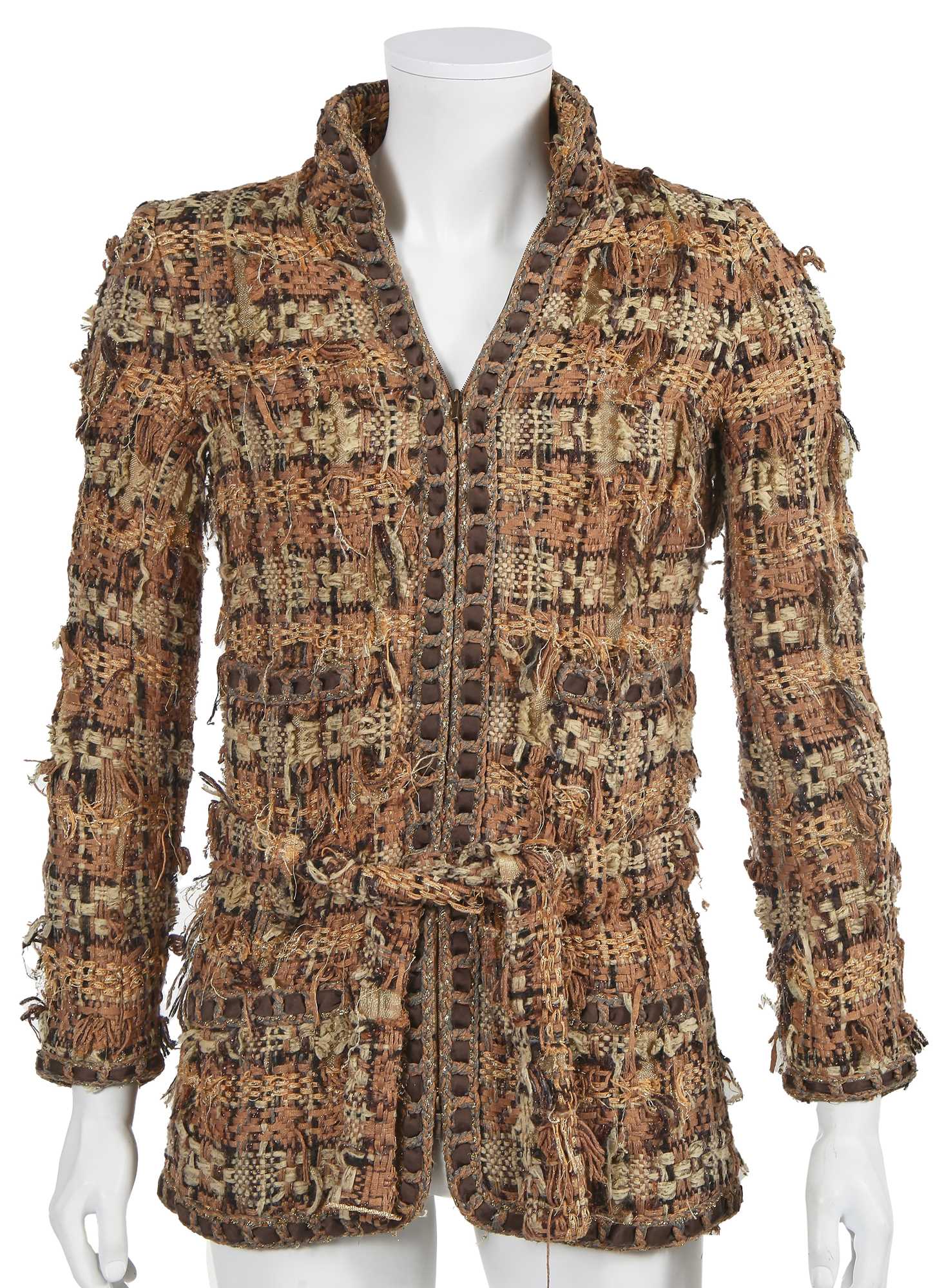 Lot 2 - A Chanel by Karl Lagerfeld distressed fantasy tweed jacket, 'Paris-Rome' collection, Metiers d'Art, Pre-Fall 2016