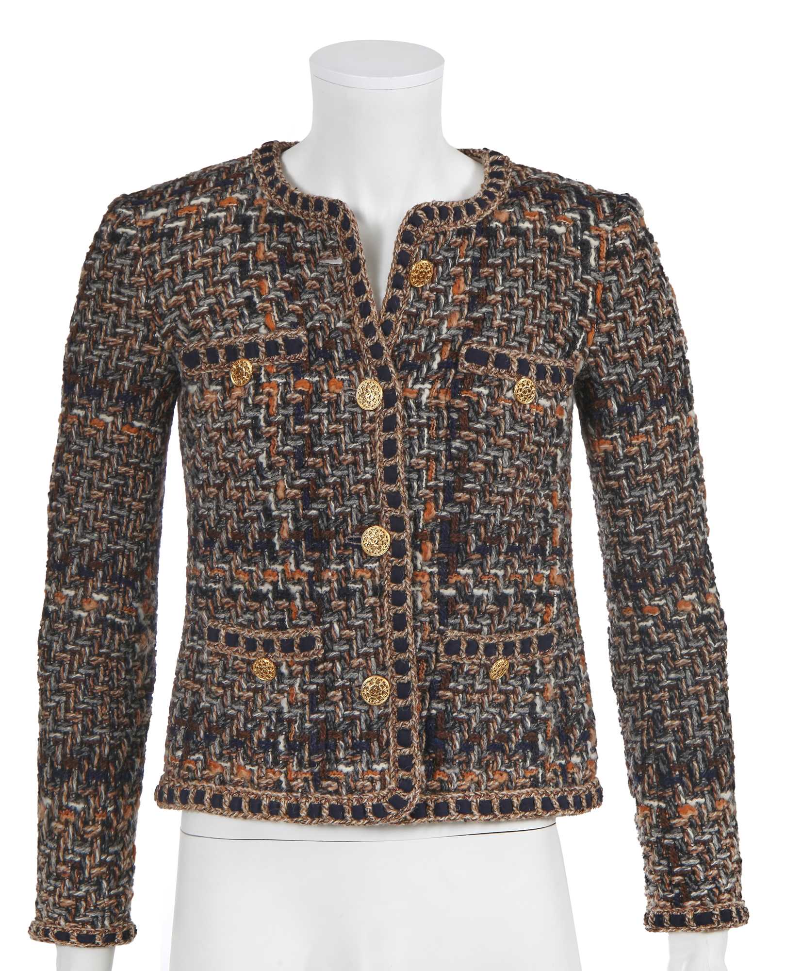Lot 3 - A Chanel by Karl Lagerfeld tweed jacket in autumnal shades, 'Paris-Rome' collection, Métiers d'Art, Pre-Fall 2016