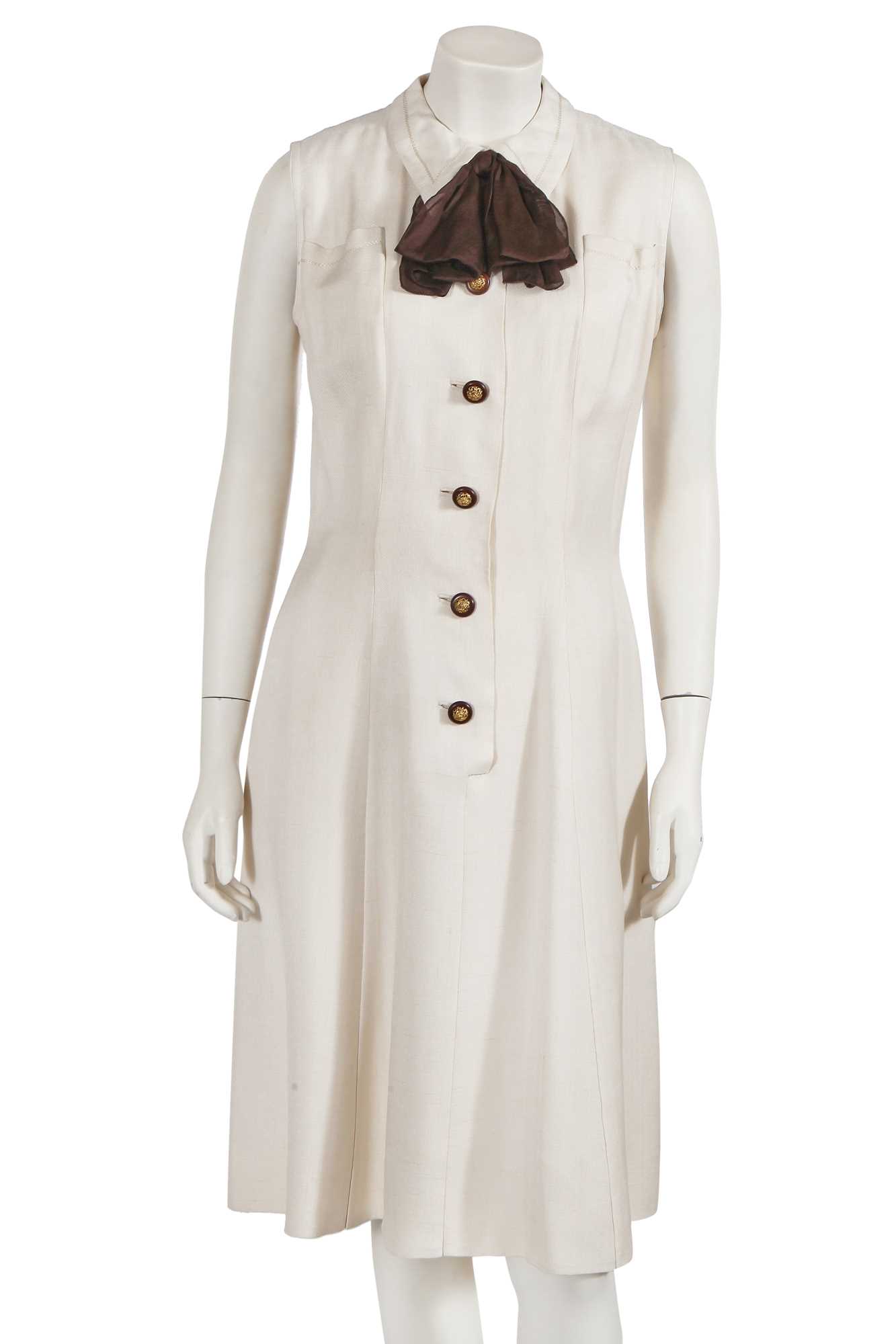 Lot 241 - A Chanel haute couture by Gaston Bertrelot silk dress, circa 1972