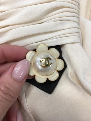 Lot 234 - A Chanel by Karl Lagerfeld cream silk chiffon dress, circa 1991