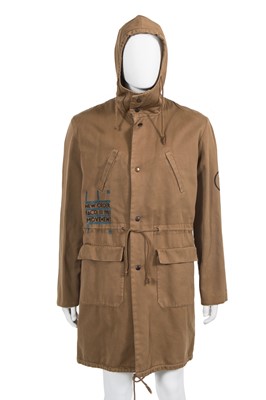 Lot 18 - A rare Raf Simons men's hand-painted beige cotton drill parka, 'Closer' collection, Autumn-Winter 2003-04