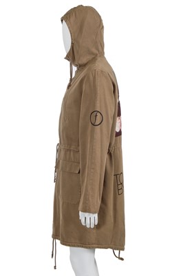 Lot 18 - A rare Raf Simons men's hand-painted beige cotton drill parka, 'Closer' collection, Autumn-Winter 2003-04