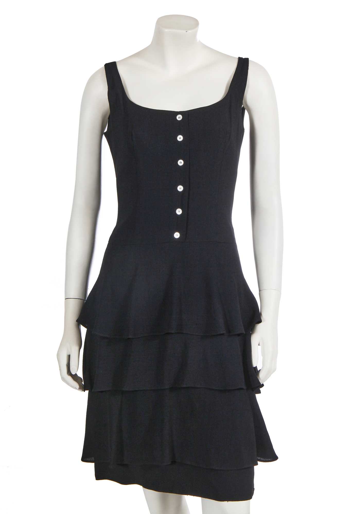 Lot 702 - A Mary Quant black moss crêpe dress, circa 1960