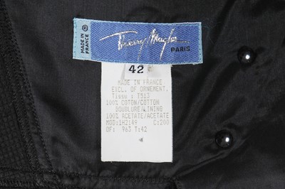 Lot 547 - A Thierry Mugler black cotton dress, early 1990s
