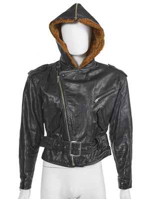 Lot 101 - A Jean Paul Gaultier men's black leather and faux-fur jacket, circa 1988