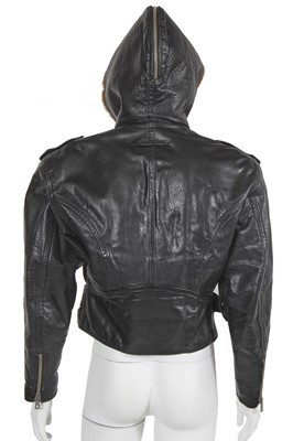 Lot 101 - A Jean Paul Gaultier men's black leather and faux-fur jacket, circa 1988