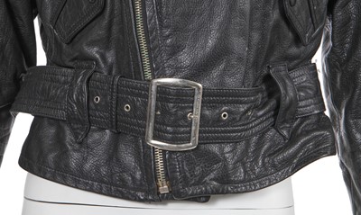Lot 101 - A Jean Paul Gaultier men's black leather and faux-fur jacket, circa 1988