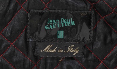 Lot 101 - A Jean Paul Gaultier men's black leather and faux-fur jacket, circa 1988
