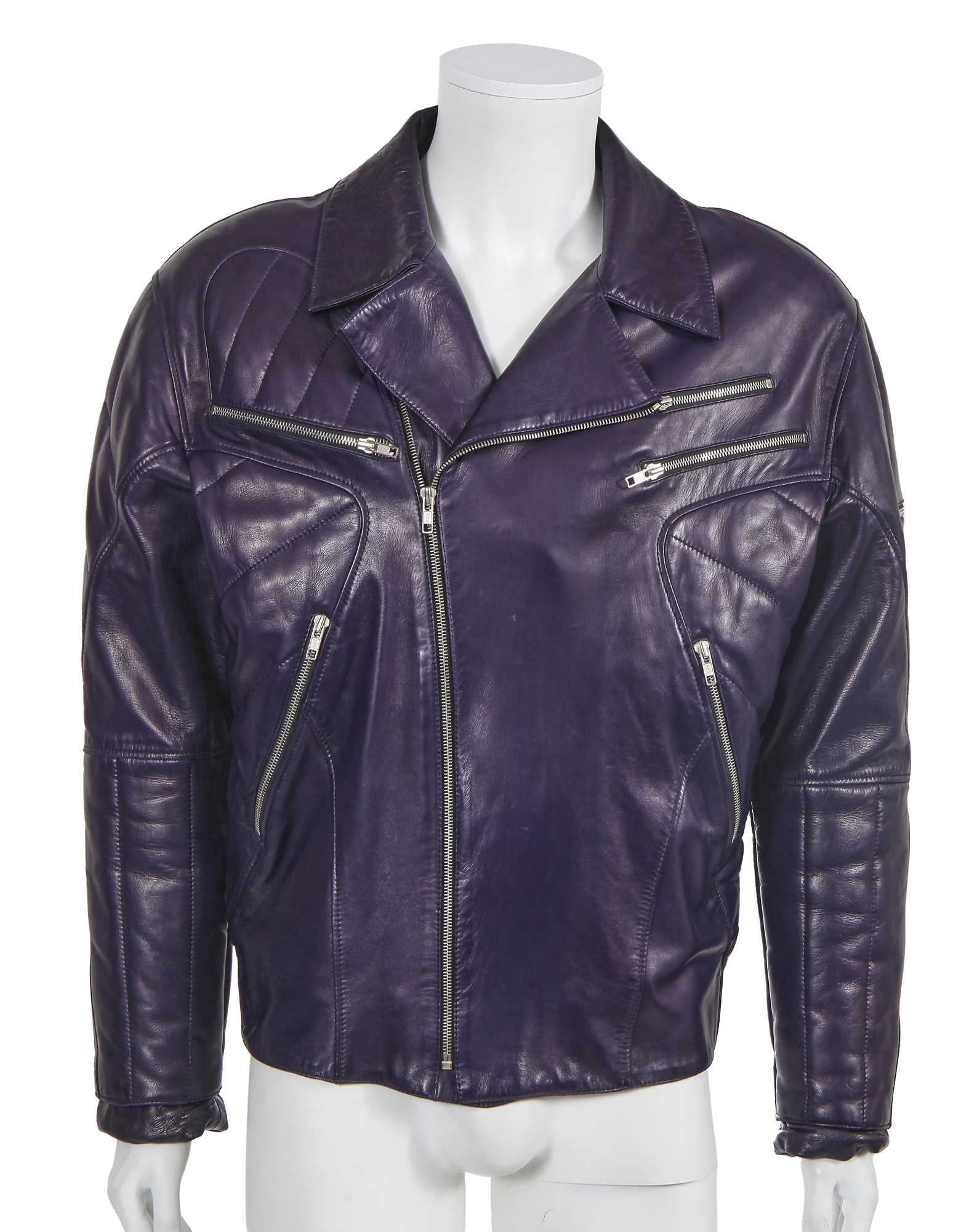 Lot 152 - A Claude Montana men's purple calfskin jacket, 1980s