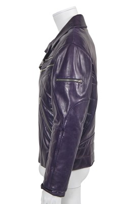 Lot 152 - A Claude Montana men's purple calfskin jacket, 1980s