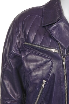 Lot 152 - A Claude Montana men's purple calfskin jacket, 1980s