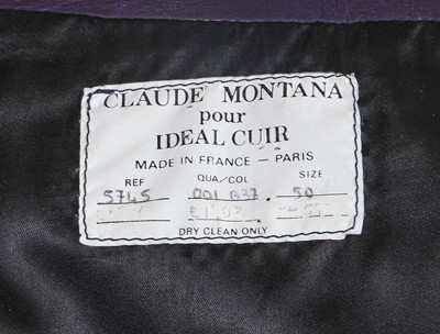 Lot 152 - A Claude Montana men's purple calfskin jacket, 1980s