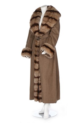Lot 238 - A Fendi reversible taupe cashmere and fox fur...