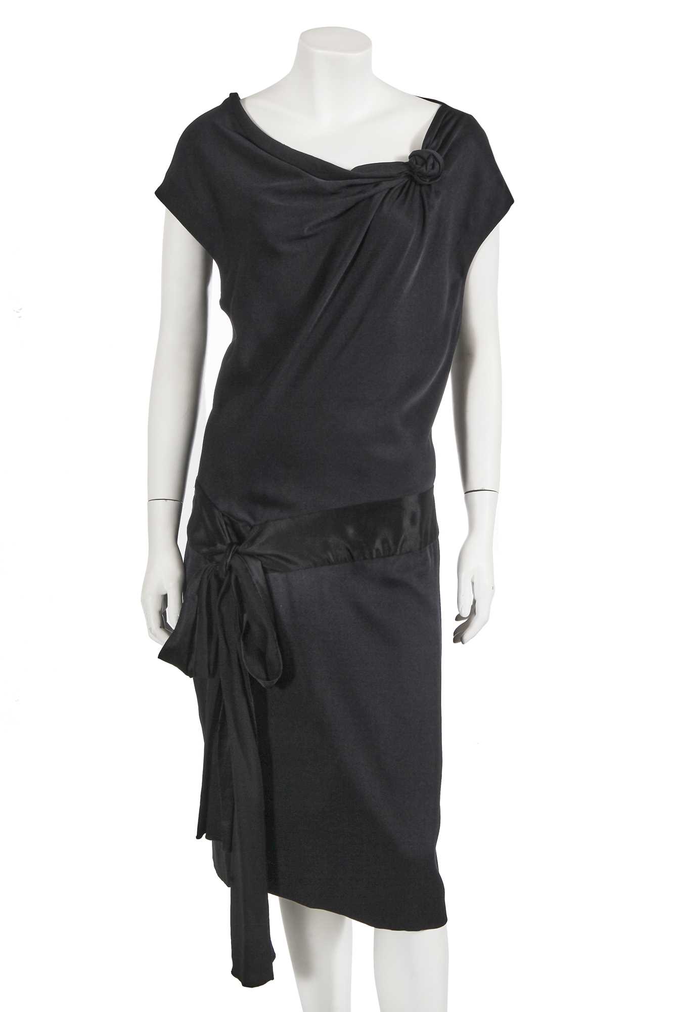 Lot 373 - An Alexander McQueen black silk dress, pre-collection, Spring-Summer 2007