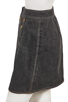Lot 231 - A Chanel by Karl Lagerfeld black denim mini skirt, circa 1995