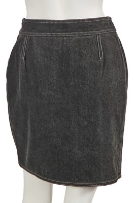 Lot 231 - A Chanel by Karl Lagerfeld black denim mini skirt, circa 1995