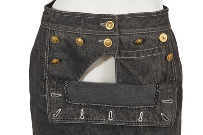 Lot 231 - A Chanel by Karl Lagerfeld black denim mini skirt, circa 1995